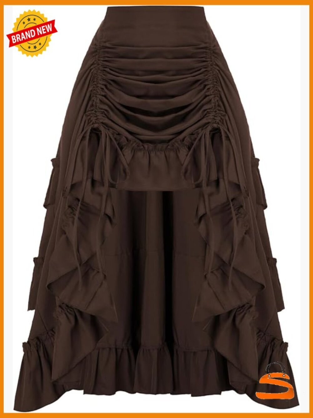 Women's Steampunk Gothic High-Low Bustle Skirt Renaissance Summer Victorian